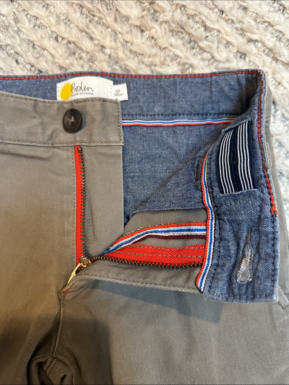 Mini Boden Boy’s Straight Fit Chino Pants - Gray 5Y